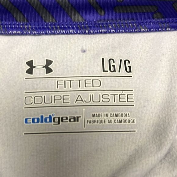 Under Armour Women’s Purple/Gray HeatGear Long Sleeve Striped Pullover-large - Picture 13 of 16